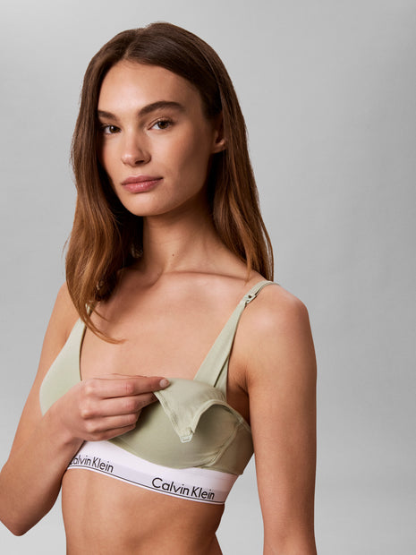 Calvin Klein Bra Top Modern Cotton Lightly Lined Triangle Maternity Bra Pale Mint Ladies
