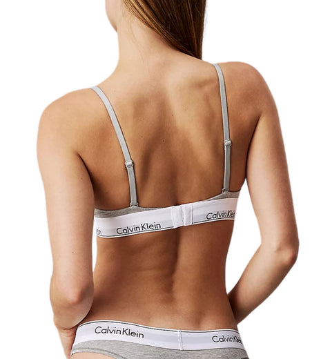 Calvin Klein bh topje modern cotton unlined triangle bra grey heather dames 000QF1061E-020 Calvin Klein brassière modern cotton unlined triangle bra grey heather femmes