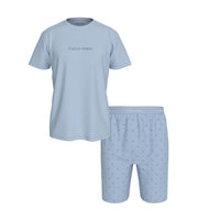 Calvin Klein pajama shorts icon cotton stretch short set breezy blue men