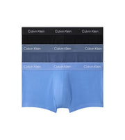 Calvin Klein short 3 pack icon cotton stretch trunks black / glacier / blue bell men