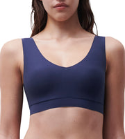 Chantelle bra top soft stretch padded top navy blue women