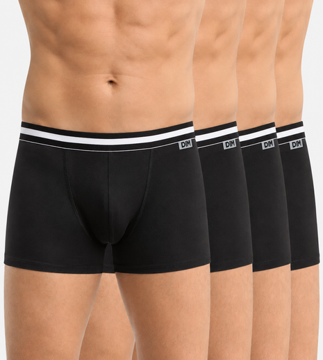 Lot de 4 boxers Dim courts noirs ECODIM homme
