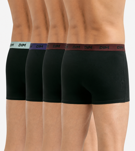 Dim boxer 4 pack cotton stretch boxer black waistband bordeaux / blue marine / blue hommes