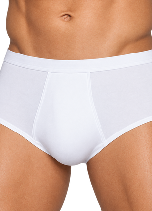 Dulcia maxi brief basic cotton 1x1 rib white men
