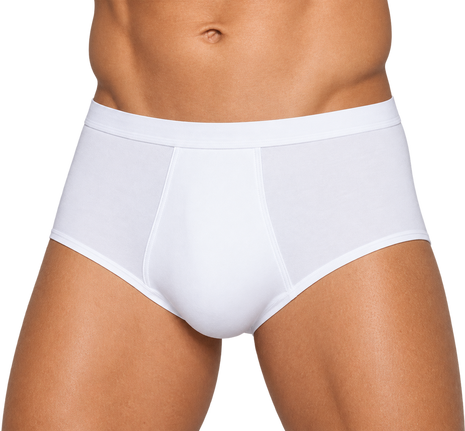 Dulcia maxi brief basic cotton 1x1 rib white men