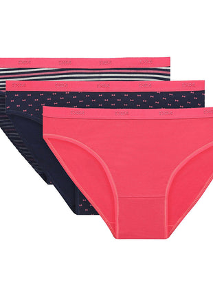 Dim slip lot de 3 les pockets cotton stretch pretty rose femmes