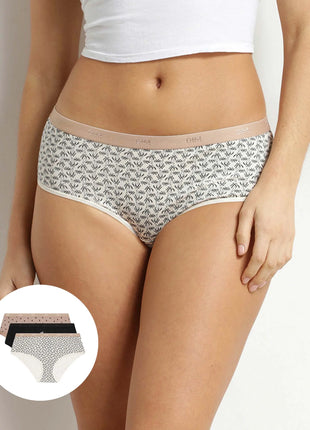 Dark short 3-pack with pockets cotton stretch boxers for women