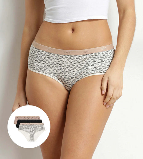 Dim shorty lot de 3 les pockets cotton stretch boxer sous les palmiers femmes