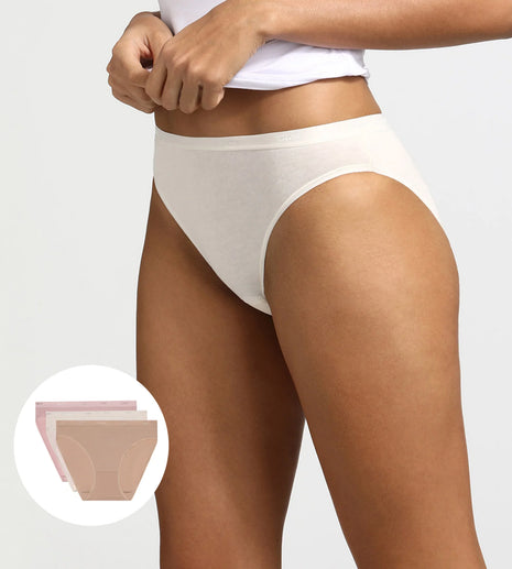 Dim 3-pack briefs Ecodim cotton stretch nude/pink/mother-of-pearl women