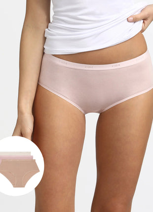 Dim short 3 pack Ecodim cotton stretch boxer skin/pink/mother-of-pearl women