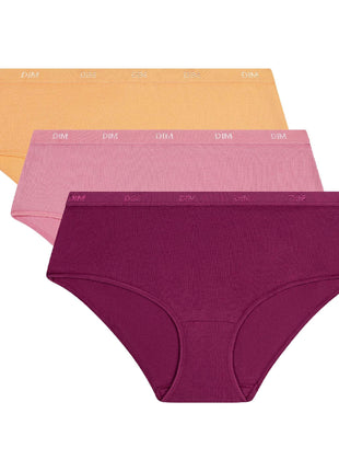 Dim short 3-pack Ecodim cotton stretch boxer berry women