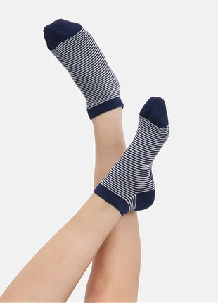 Bamboo Basics soquettes 3 paires knitted sneaker socks marine rayé unisex