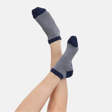 Bamboo Basics ankle socks 3 pairs knitted sneaker socks bleu en striped unisex