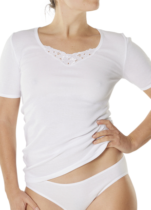 Débardeur Dulcia avec dentelle blanc femmes