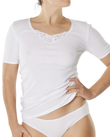 Débardeur Dulcia avec dentelle blanc femmes