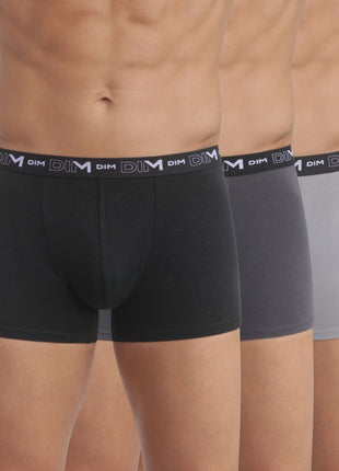 Dim short 3 pack cotton stretch boxer black / dark grey / grey heren D6596-B3A Dim boxer 3 pack cotton stretch boxer black / dark grey / grey hommes