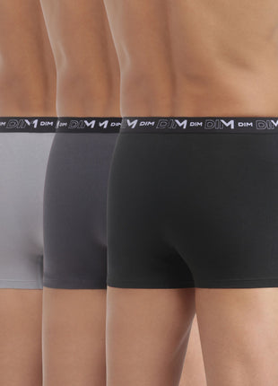 Dim short 3 pack cotton stretch boxer black / dark grey / grey heren D6596-B3A Dim boxer 3 pack cotton stretch boxer black / dark grey / grey hommes