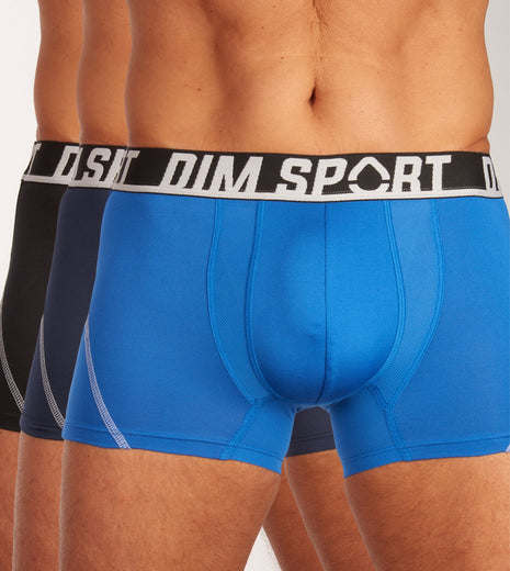 Dim short 3 pack microfibre boxer sport dark navy / blue / black heren D08EW-A9N Dim boxer lot de 3 microfibre boxer sport dark navy / blue / black hommes
