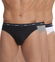 Dim slip lot de 3 cotton stretch black / grey / white hommes