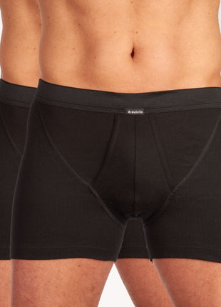 Dulcia short 2 pack new basic cotton 4-1 rib black heren 678-0560-black Dulcia boxer lot de 2 new basic cotton 4-1 rib black hommes