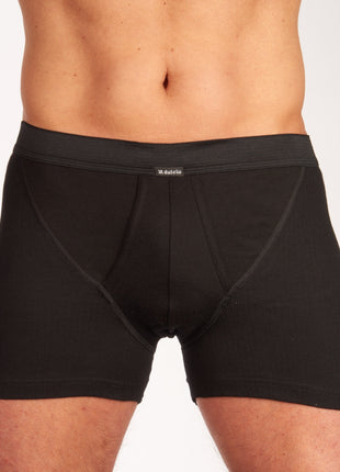 Dulcia short 2 pack new basic cotton 4-1 rib black heren 678-0560-black Dulcia boxer lot de 2 new basic cotton 4-1 rib black hommes