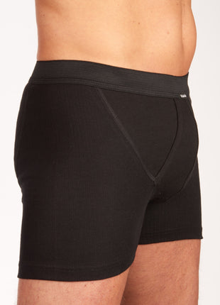 Dulcia short 2 pack new basic cotton 4-1 rib black heren 678-0560-black Dulcia boxer lot de 2 new basic cotton 4-1 rib black hommes