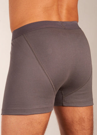Dulcia short 2 pack new basic cotton 4-1 rib grey heren 678-0560-grey Dulcia boxer lot de 2 new basic cotton 4-1 rib grey hommes