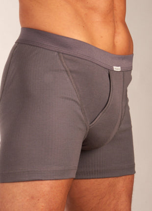 Dulcia short 2 pack new basic cotton 4-1 rib grey heren 678-0560-grey Dulcia boxer lot de 2 new basic cotton 4-1 rib grey hommes