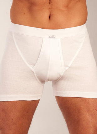 Dulcia short 2 pack new basic cotton 4-1 rib white heren 678-0560-white Dulcia boxer lot de 2 new basic cotton 4-1 rib white hommes