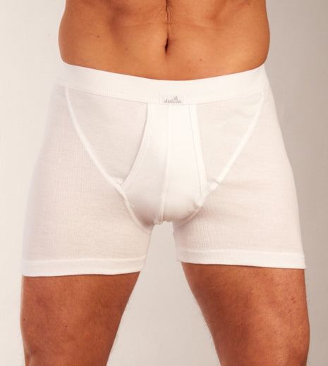 Dulcia short 2 pack new basic cotton 4-1 rib white heren 678-0560-white Dulcia boxer lot de 2 new basic cotton 4-1 rib white hommes
