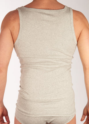 Dulcia singlet basic cotton 1-1 rib grey heren 695-8050-grey Dulcia débardeur basic cotton 1-1 rib grey hommes