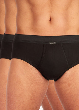 Dulcia slip 3 pack new basic cotton 4-1 rib black heren 678-0540-black Dulcia slip lot de 3 new basic cotton 4-1 rib black hommes