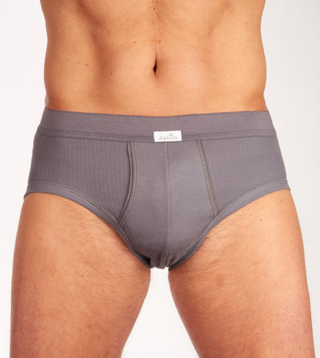 Dulcia slip 3 pack new basic cotton 4-1 rib grey heren 678-0540-grey Dulcia slip lot de 3 new basic cotton 4-1 rib grey hommes