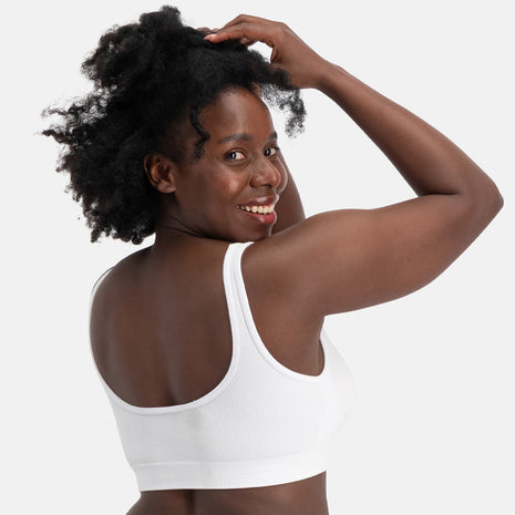 Bamboo Basics bra top seamless knitted padded bra white women