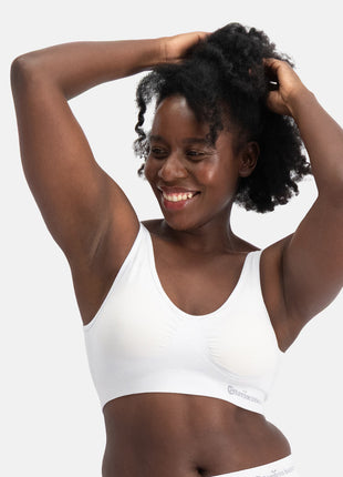 Bamboo Basics bra top seamless knitted padded bra white women