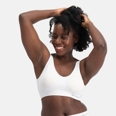 Bamboo Basics bra top seamless knitted padded bra white women