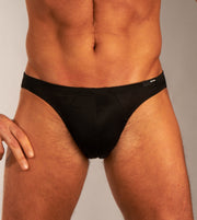 Hom slip premium cotton comfort micro briefs black hommes