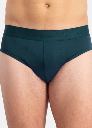 Bamboo Basics slip 3 pack knitted brief black, deep teal, malachite green heren