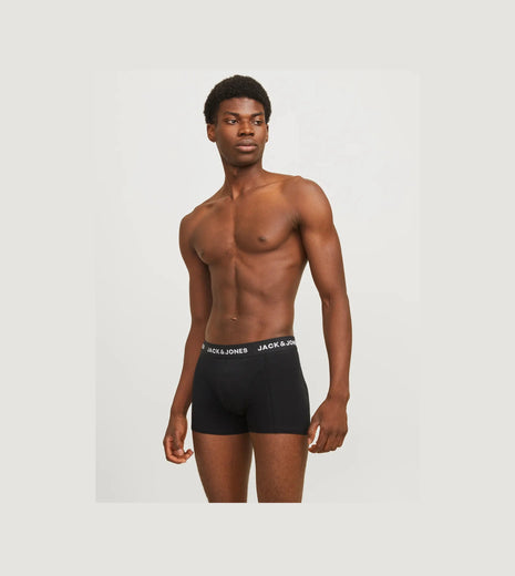 Jack & Jones short 3 pack jacanthony trunks black heren