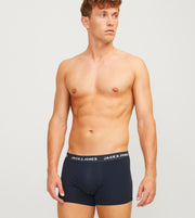 Jack &amp; Jones shorts 7 pack jacbasic trunks light gray melange / navy blazer / black men