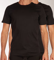 Jack &amp; Jones t-shirt round neck 2 pack jacbasic tee black men