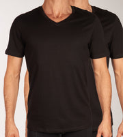 Jack &amp; Jones t-shirt v-neck 2 pack jacbasic tee black men