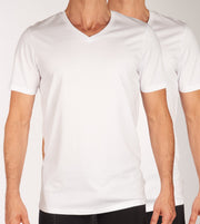 Jack &amp; Jones t-shirt v-neck 2 pack jacbasic tee white men