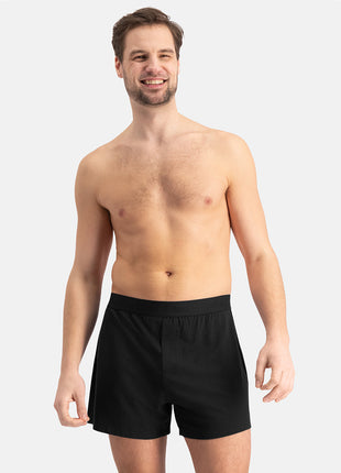 Bamboo Basics short 3 pack knitted boxer shorts grey blue jeans men