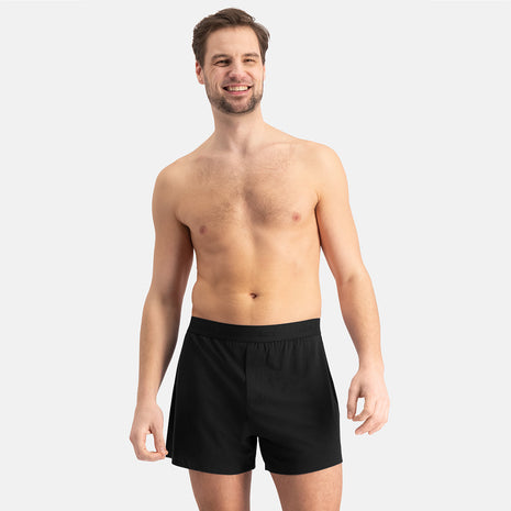 Bamboo Basics short 3 pack knitted boxer shorts grey blue jeans men
