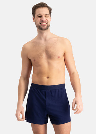 Bamboo Basics loose short 2-pack knitted boxer shorts Navy men