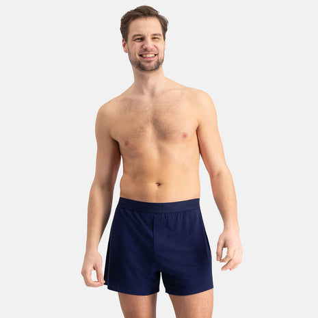 Bamboo Basics loose short 2-pack knitted boxer shorts Navy men