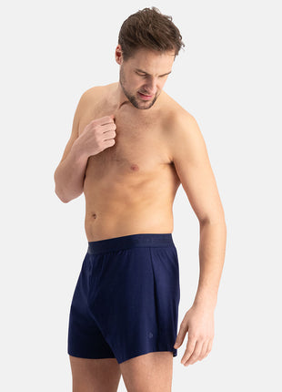 Bamboo Basics loose short 2-pack knitted boxer shorts Navy men