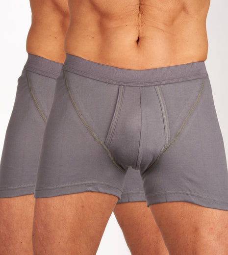 Mango short 2 pack 1-1 rib box grey heren 685-5430-box grey Mango boxer lot de 2 1-1 rib box grey hommes