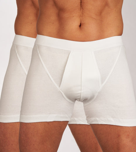 Mango short 2 pack 1-1 rib white heren 685-5430-white Mango boxer lot de 2 1-1 rib white hommes
